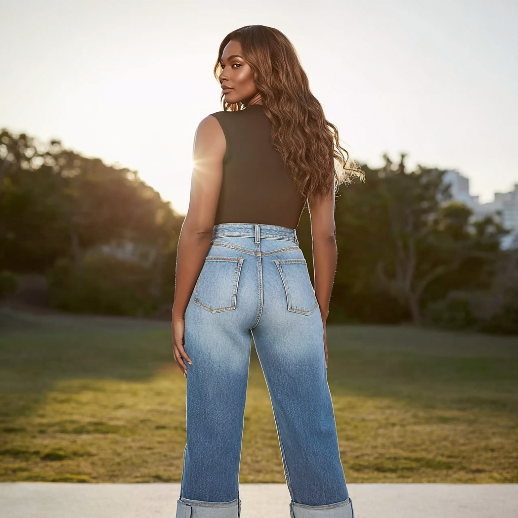 Vanciaga Women’s High-Waisted Wide-Leg Jeans