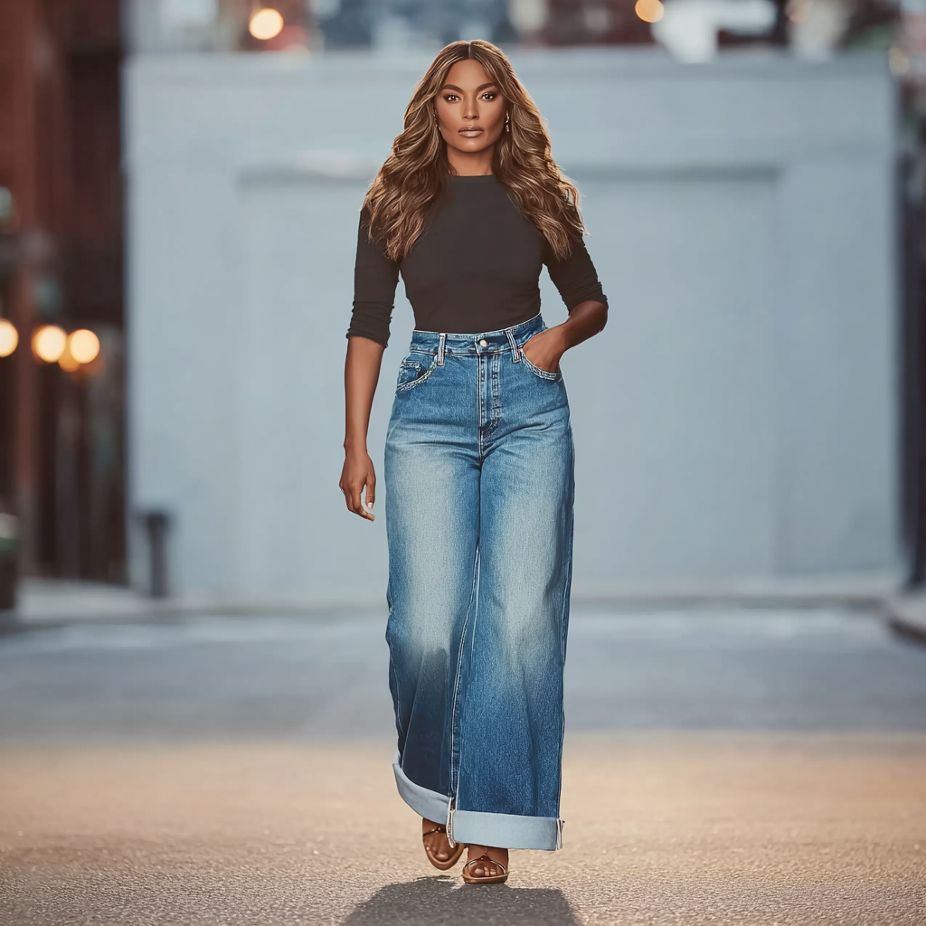 Vanciaga Women’s High-Waisted Wide-Leg Jeans
