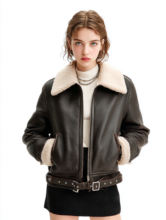 Faux Shearling Aviator Jacket