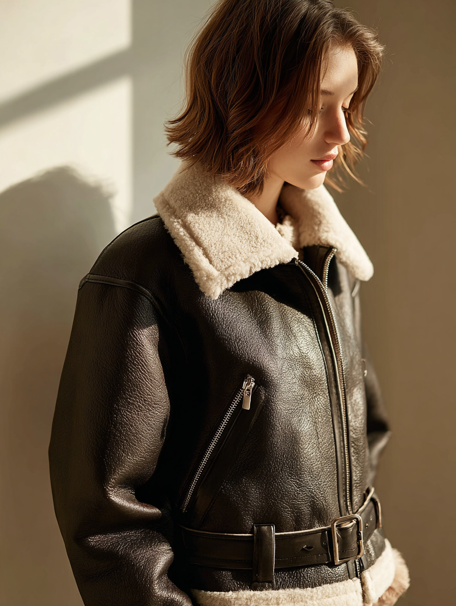 Faux Shearling Aviator Jacket