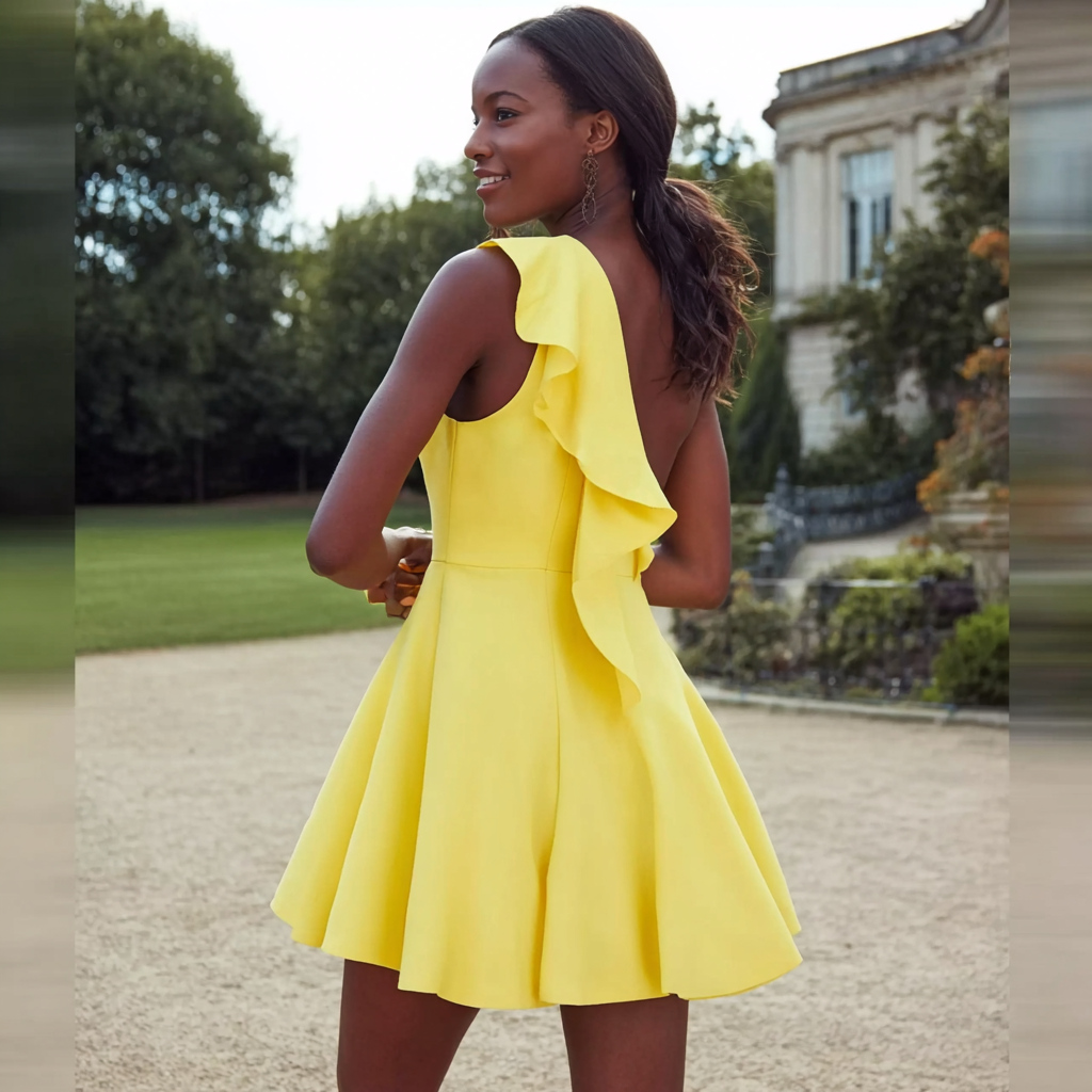 Bold Yellow Short Dress 