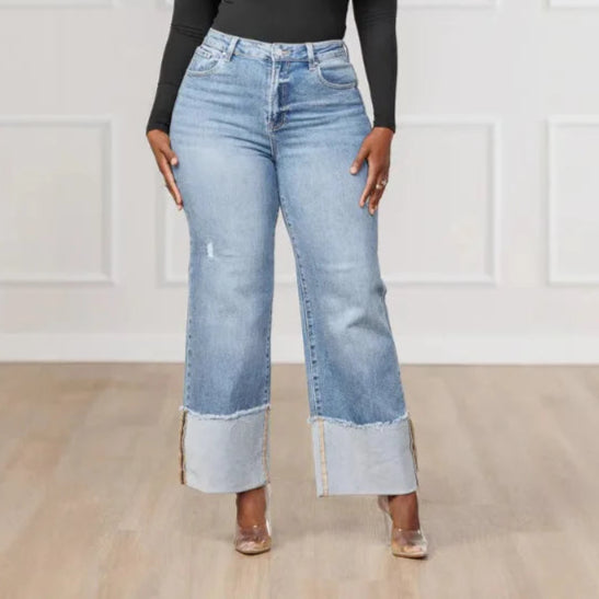 Vanciaga Women’s High-Waisted Wide-Leg Jeans