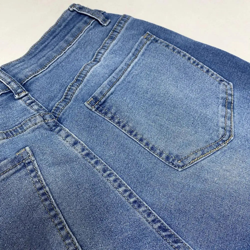 Women’s High-Waisted Wide-Leg Cuffed Jeans