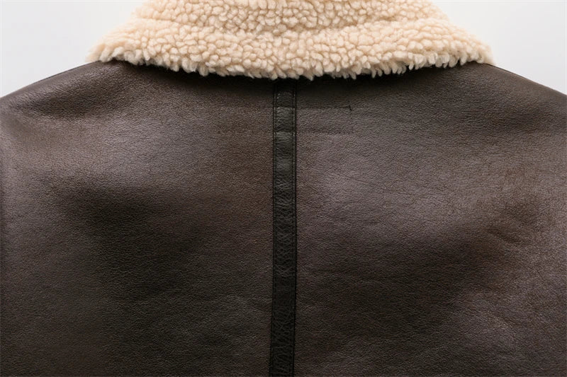 Faux Shearling Aviator Jacket